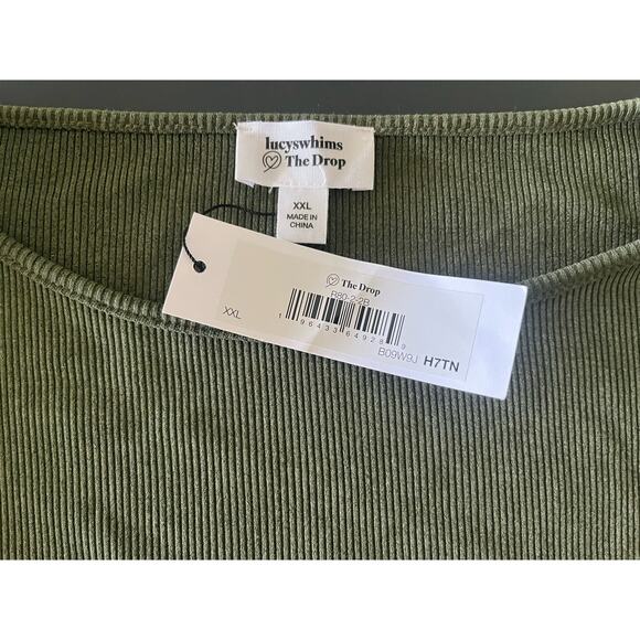 The Drop Women's Green Padded Shoulder Crop Top by @lucywhims Casual XXL Pull On - Picture 6 of 8